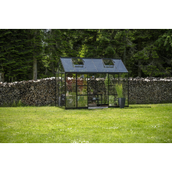 HALLS szklarnia ogrodowa ICON PLANTHOUSE 6 (7,3 m2; 1,93 x 3,79 m) czarna, szkło hartowane + baza